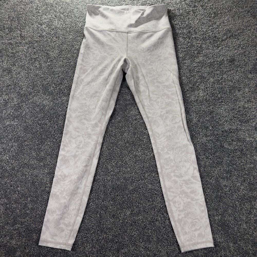 Athleta Elation Textured Tight Womens M Peach Floral Cropped Performance Legging